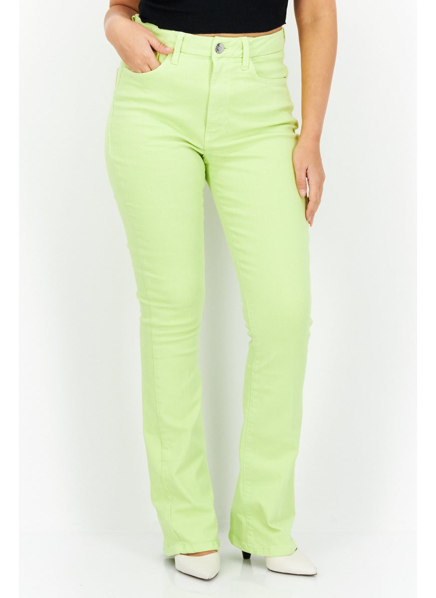 RIVER ISLAND Women Regular Fit Solid Stretchable Regular Denim Jeans, Lime  - Image 1