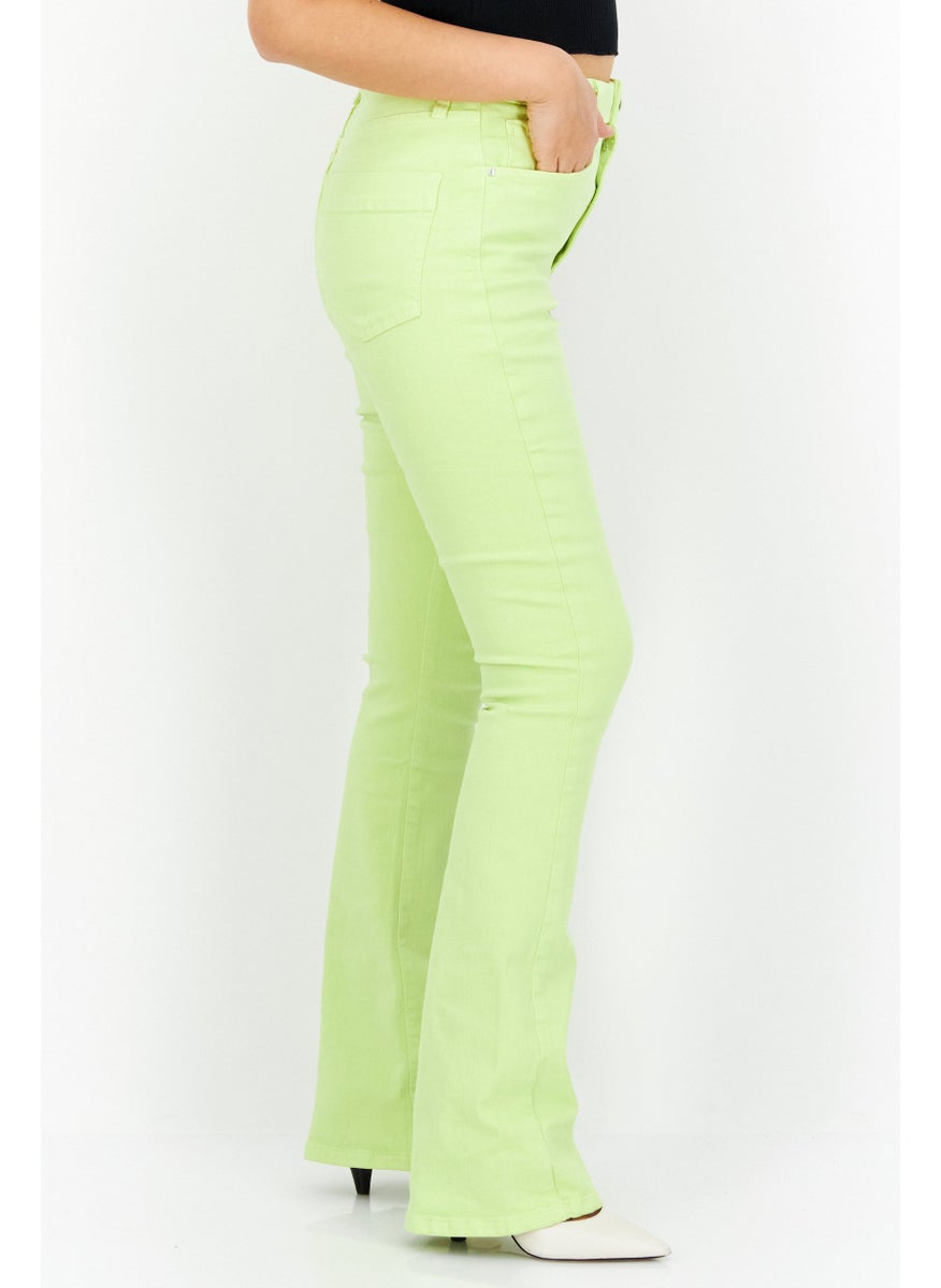 RIVER ISLAND Women Regular Fit Solid Stretchable Regular Denim Jeans, Lime  - Image 4