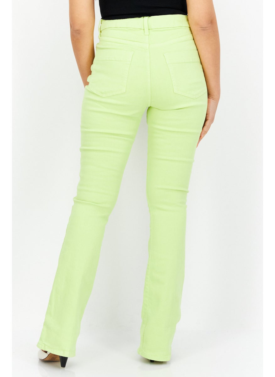 RIVER ISLAND Women Regular Fit Solid Stretchable Regular Denim Jeans, Lime  - Image 3