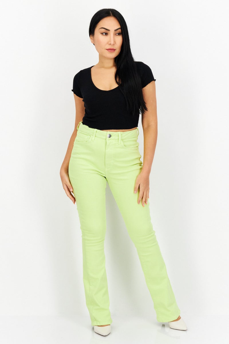 RIVER ISLAND Women Regular Fit Solid Stretchable Regular Denim Jeans, Lime - Image 2