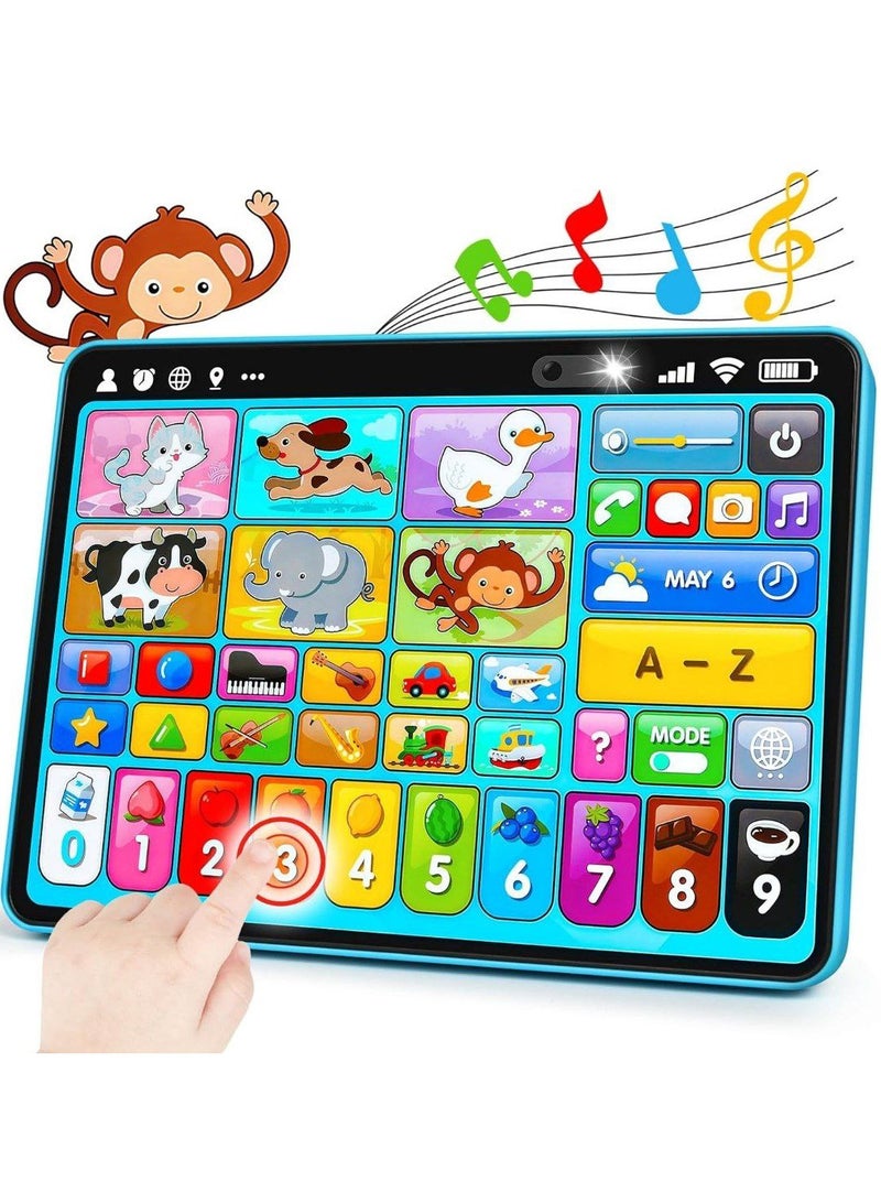 Educational Tablet for Toddlers 1-3 Years Old, Trilingual Learning Toys with Music and Sound, Montessori Speech Therapy Toys for 1 Year Olds, Musical Toys for 12-18 Months, STEM Toys for Toddlers 1-2 Years Old, Gifts for 2-3 Year Olds - Image 1