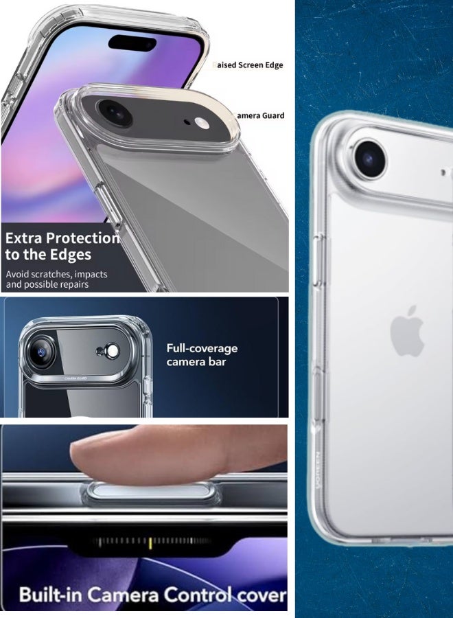 iPhone 17 Air Clear/transparent Case Cover with Military Grade Protection |Shock-Absorbing Corners | Full Camera Coverage | Ultra Slim | Extra Raised Edge Clear - Image 4