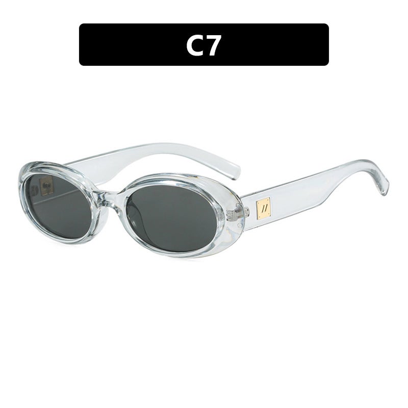 Small Frame Oval Sunglasses 2025 New Korean Sunglasses Little Red Book Fashion Retro All-match Personalized Sunglasses - Image 1