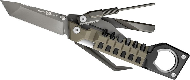 Real Avid Pistol Tool for Gun Maintenance | 19 in 1 Pistol Multitool & Handgun Utility Tool for Striker Fired & 1911 Platforms, Includes 1911 Bushing Wrench, Tanto Knife & Laser Sights Adjusters - Image 1