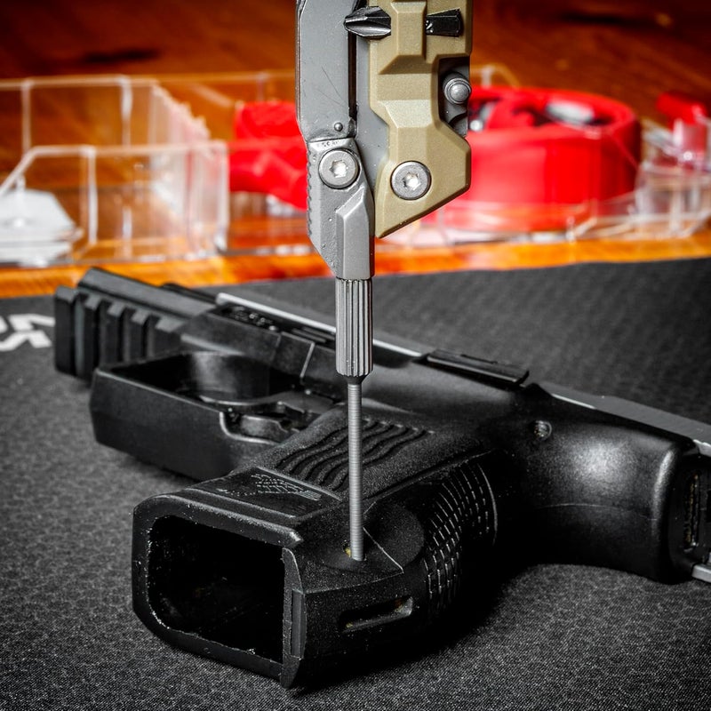 Real Avid Pistol Tool for Gun Maintenance | 19 in 1 Pistol Multitool & Handgun Utility Tool for Striker Fired & 1911 Platforms, Includes 1911 Bushing Wrench, Tanto Knife & Laser Sights Adjusters - Image 4