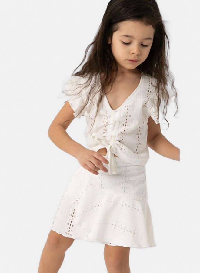 جودي ميني طقم تريكو ابيض - Image 3