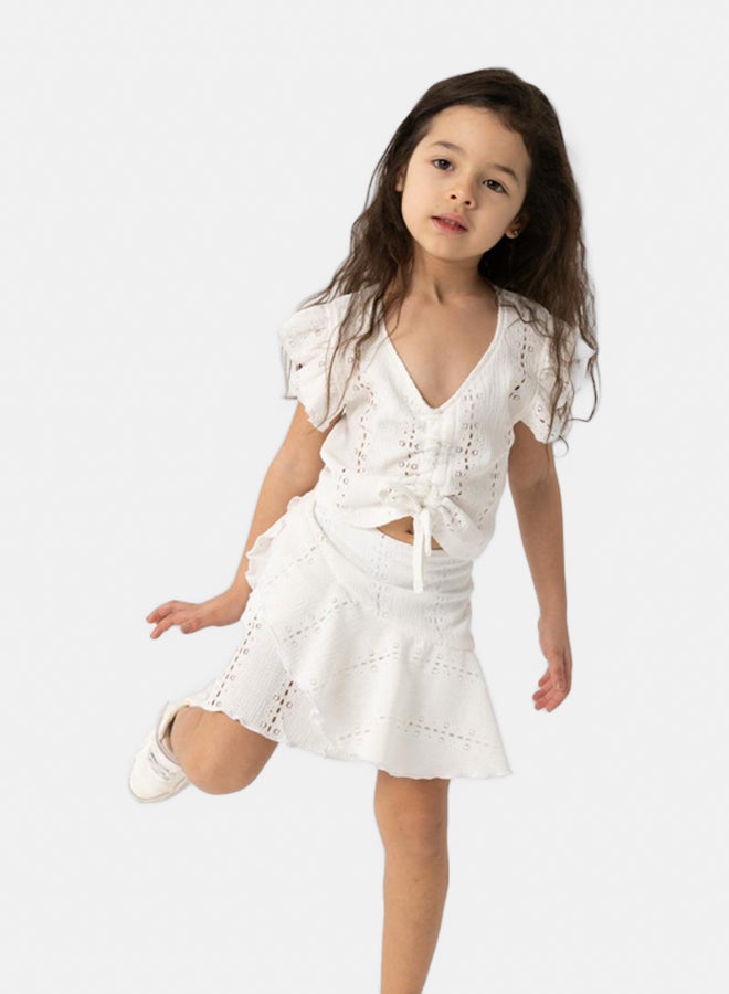 جودي ميني طقم تريكو ابيض - Image 2