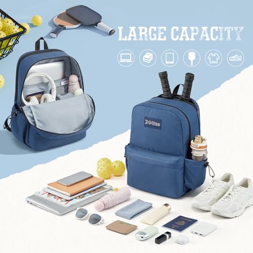 G4Free Pickleball Bag Pickleball Backpack Fits 2 Paddles with Shoes Compartment and Fence Hook for Men and WomenBlue - Image 3