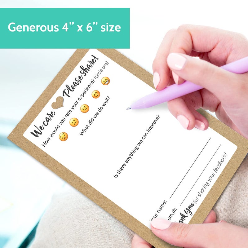 T MARIE 50 Suggestion Cards - 4x6" Comment Cards for Customers, Restaurants, Bed & Breakfast Decor and Bulk Hotel Supplies for Guests - Kraft Style Feedback and Suggestion Forms for Business - Image 4