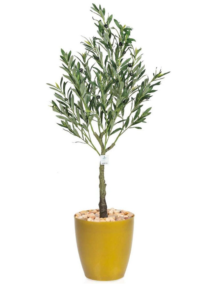 co arma Artificial olive tree with plastic stand, 130 cm high  - Image 1