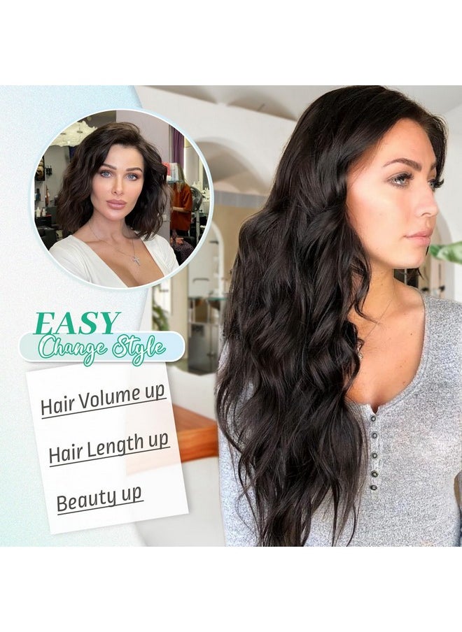 KooKaStyle Clip In Hair Extensions For Women,7Pcs 20 Inch Dark Brown Hair Extensions Clip Ins Soft And Natural Hair Pieces For Women Thick Long Wavy  - Image 3