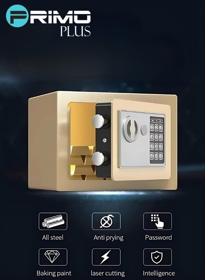 بريمو بلس خزنة رقمية إلكترنية ذهبي/فضي 27x22x23 سم - Image 4