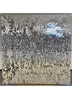 Beauenty Easy Setup 12 Panels Silver Sequin Shimmer Wall Backdrop Panels for Party Decor for Wedding, Anniversary, Birthday, Engagement and Bachelorette Party (Silver)  - Image 2
