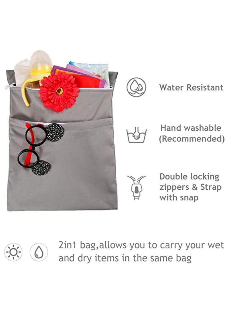 Generic 2-Piece Wet Dry Bag for Cloth Diapers Travel Beach Pool Yoga Gym Bag for Swimsuits Wet Clothes 2 pcs  - Image 5