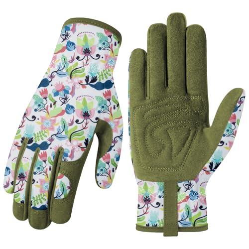 Baidast Gardening Gloves for Women, Breathable Leather Garden Gloves with Grip, Thorn Proof Working Gloves for Digging, Planting, Pruning - Image 1