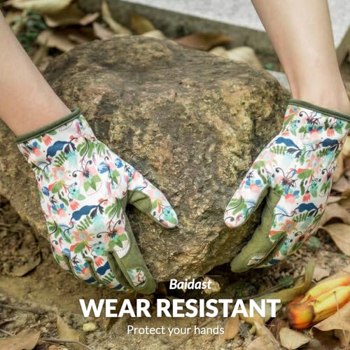 Baidast Gardening Gloves for Women, Breathable Leather Garden Gloves with Grip, Thorn Proof Working Gloves for Digging, Planting, Pruning - Image 3