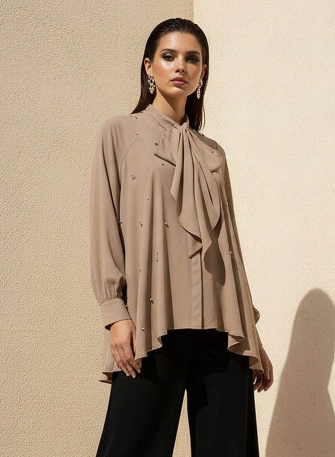 Iconic Iconic Relaxed Fit Top with Rhinestone Embellishments