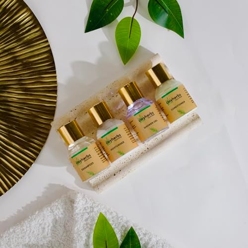 clayherbs 30ML Hotel Toiletries Kit, Guest Amenities, Shower Gel, Shampoo, Hair Conditioner, Moisturiser Mini Travel Size Kit, Bulk Toiletry, Guest House, Sustainable Amenities for Hotel Resort Guest House (Multicolor, pack-200) - Image 1