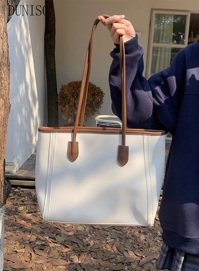 DUNISO Women's Shoulder Tote Bag Faux Leather Handbag for Women Large Capacity Messenger Fashionable Travel Shoulder Bag for Ladies Girls College Students - Image 2