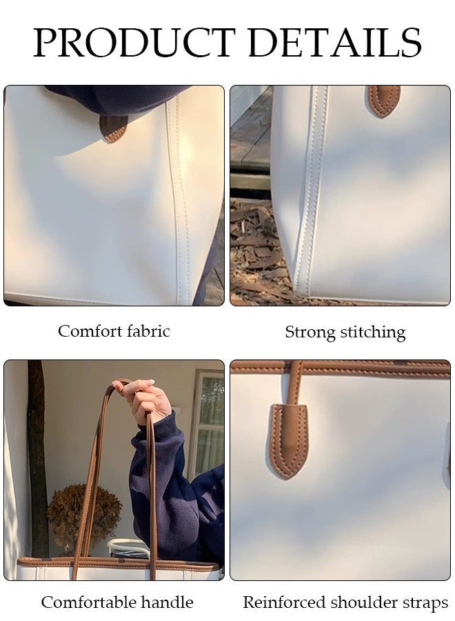 DUNISO Women's Shoulder Tote Bag Faux Leather Handbag for Women Large Capacity Messenger Fashionable Travel Shoulder Bag for Ladies Girls College Students - Image 3