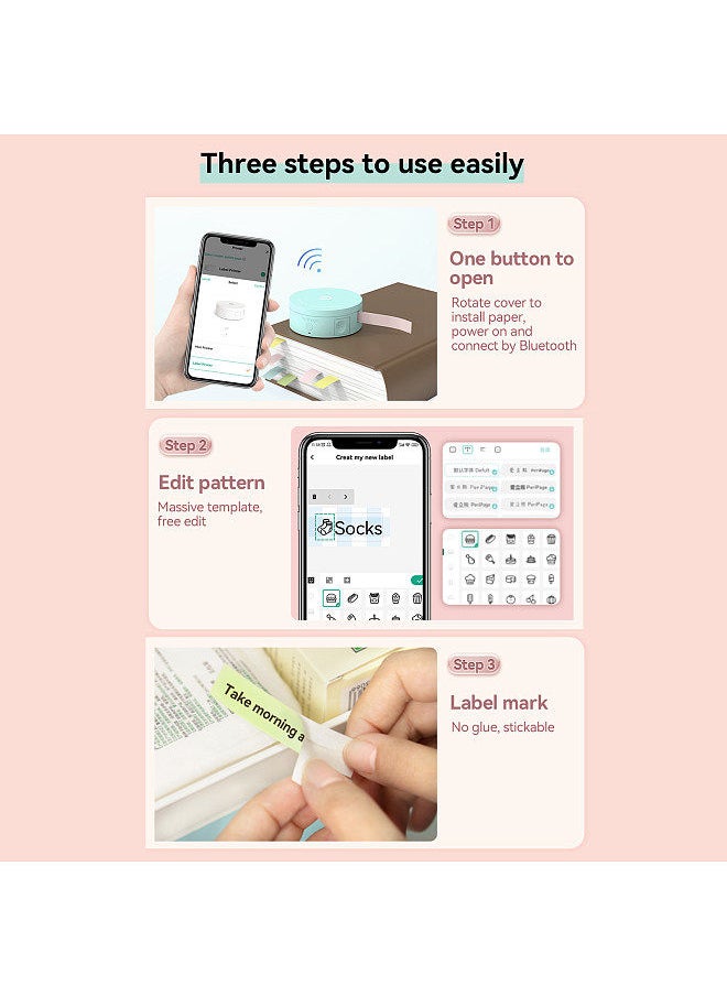 PeriPage - L1 Plus Label Maker Mini Pocket Thermal Printer All in One BT Connect Prince Tag DIY Date Journal Study Sticker Labeling Machine with 1 White Tape Roll for Office Home Organization USB Rechargeable - Image 1