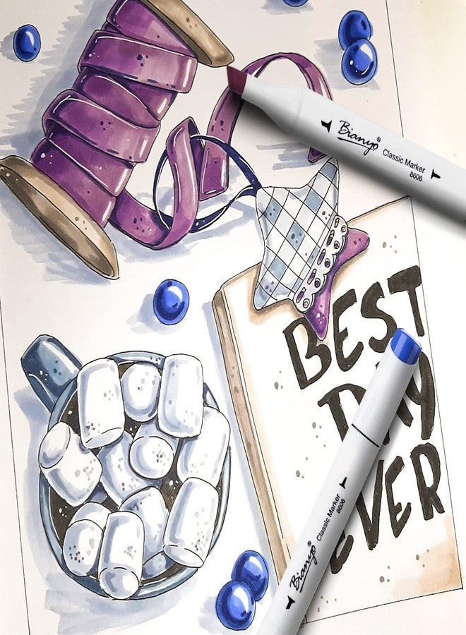 Bianyo 72 Pastel Markers Alcohol Marker Set, Dual Tip Art Markers Set, Alcohol-Based Ink Permanent Marker with Premium Grey Bag for Adults, Kids, Amateurs, Coloring, Drawing, Outlining, highlighting - Image 3