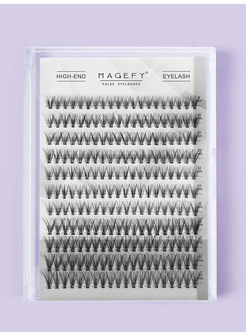 MAGEFY 220 clusters of false eyelashes, DIY eyelash extension and eye makeup kit, size 9-13mm. - Image 1