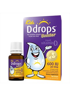 Ddrops Kids Booster 600IU 100 Drops - Daily Liquid Vitamin D for Kids. Support Strong Bones & Immune System in Children. No Preservatives, No Sugar, Non-GMO, Allergy-Friendly  - Image 1