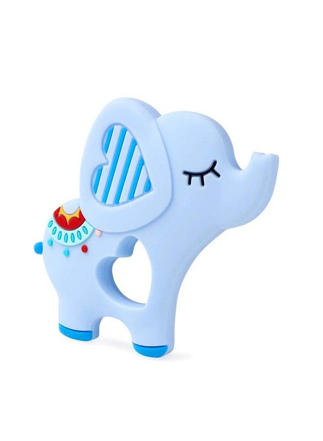 iSweven Teethers For Babies ; Bpa Free Silicone Soft Baby Toys ; Elephant Shaped Baby Gum Molar Chew Toy Relive Long Tooth Pain ; Toodle Teething Pacifier (3 12 Months Blue) - Image 3