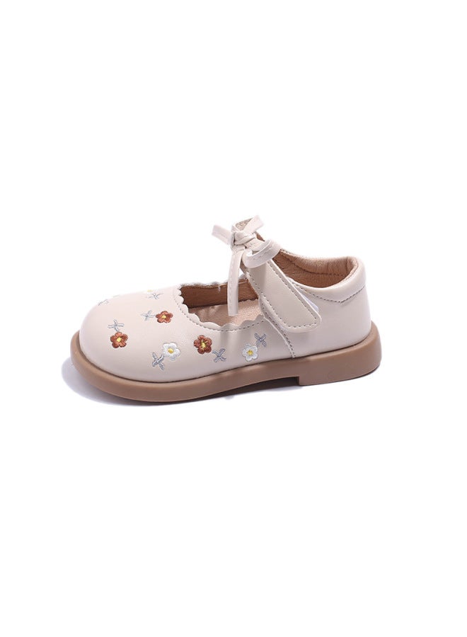 Girls' Floral Leather Shoes  Spring And Autumn New Princess Shoes Cute Korean Style Soft-soled Baby Girl Shoes Toddler Shoes
