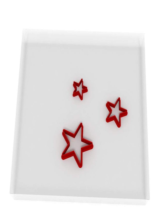 Just Cutters JUST Mini Star Shape Cutters | Set of 3 Tiny Plastic Cutters for Fondant, Clay, Crafts, Icing, Baking (1.25", 0.75", 0.5") - Image 1