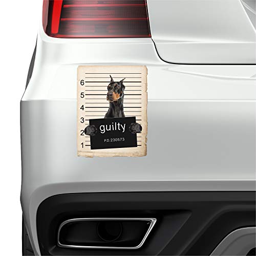 Work House Signs Doberman Pinscher Dog Mugshot Bad Dog Car Bumper Magnet, Magnetic for Refrigerator, Decorative Fridge, Office, Whiteboard, Kitchen, Locker Waterproof Decor, Family & Friends, 4x7 in - Image 3