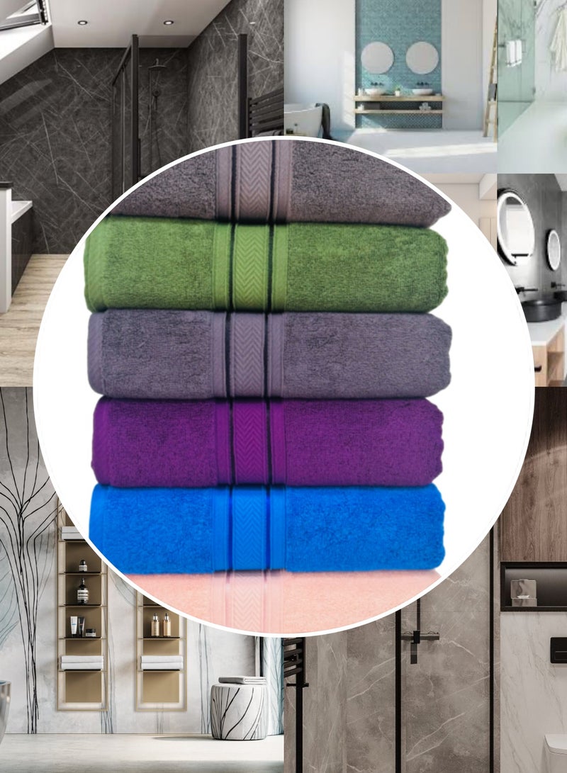 Hayat FETHIYE - 6 Piece Bath Sheets 80 x 160 cm Super Soft 100% Cotton Fast Absorbent & Quick Dry Towels 550-GSM -Assorted Colours - Image 1