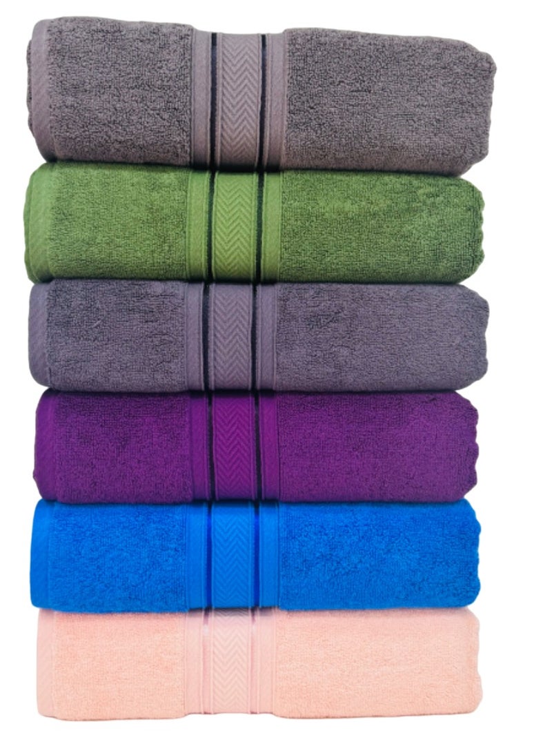 Hayat FETHIYE - 6 Piece Bath Sheets 80 x 160 cm Super Soft 100% Cotton Fast Absorbent & Quick Dry Towels 550-GSM -Assorted Colours - Image 3