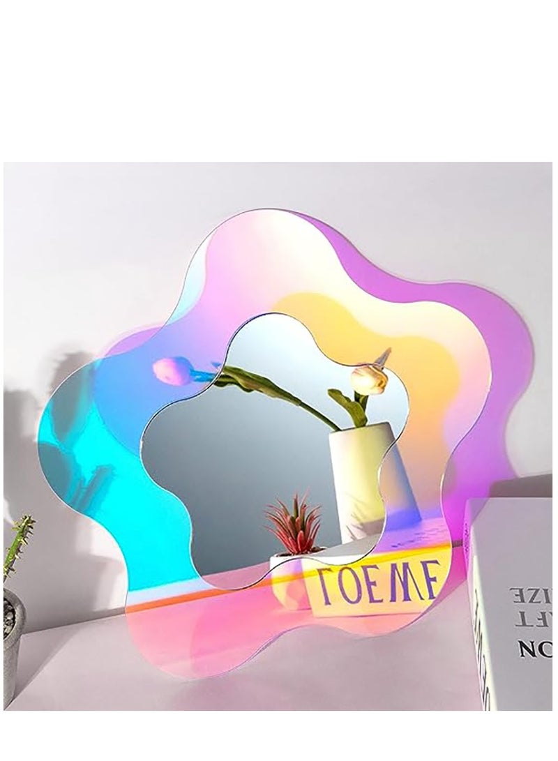 KASTWAVE Irregular Wall Mirror Wavy Acrylic Mirror Room Decor Aesthetic Mirror Amorphic Vanity Retro Mirror for Bedroom Living Room Bathroom Entryway Wall Decor (Five Pointed Star 30 x 30 cm) - Image 2