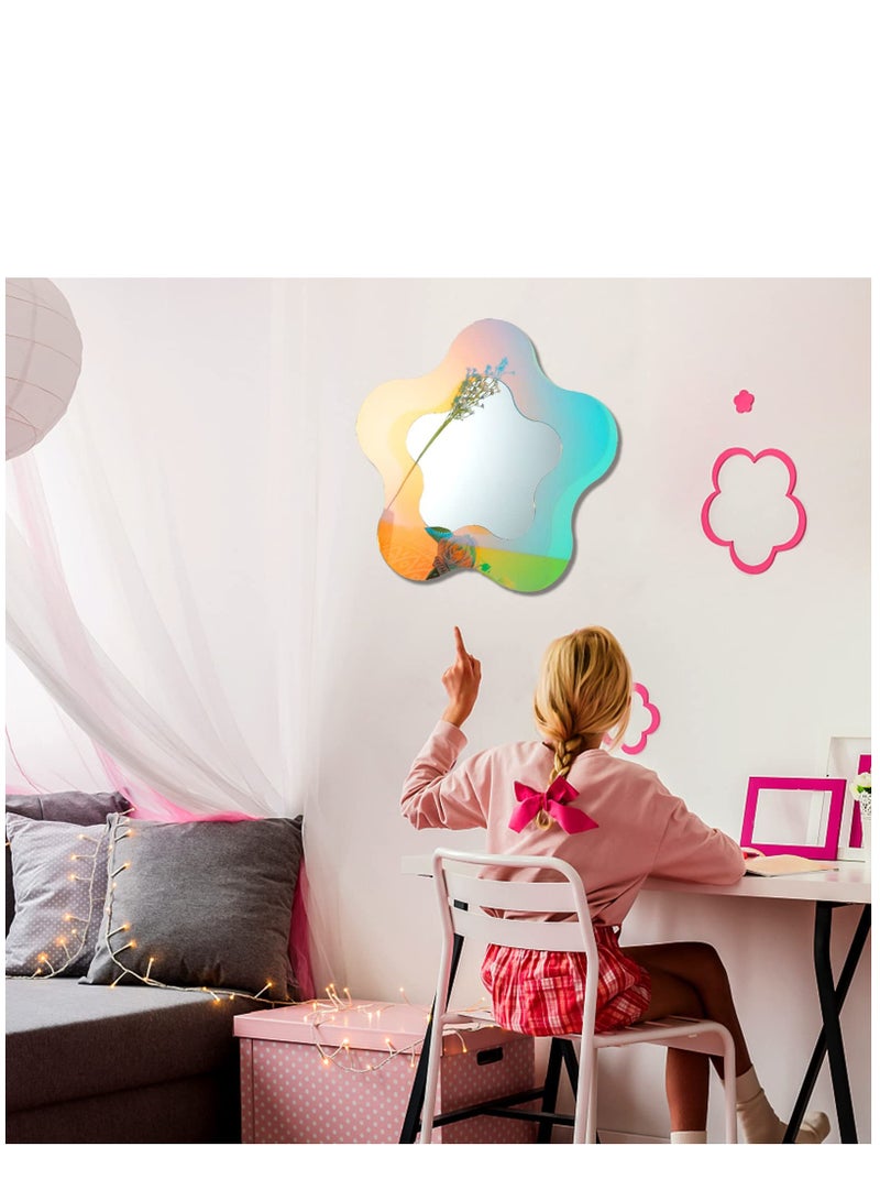 KASTWAVE Irregular Wall Mirror Wavy Acrylic Mirror Room Decor Aesthetic Mirror Amorphic Vanity Retro Mirror for Bedroom Living Room Bathroom Entryway Wall Decor (Five Pointed Star 30 x 30 cm) - Image 3
