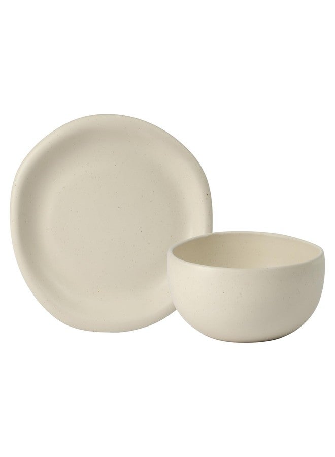 Bloomhouse Corsica Clay 2 Piece Oval Platter and Bowl Serving Set - Sea Salt White - Image 1