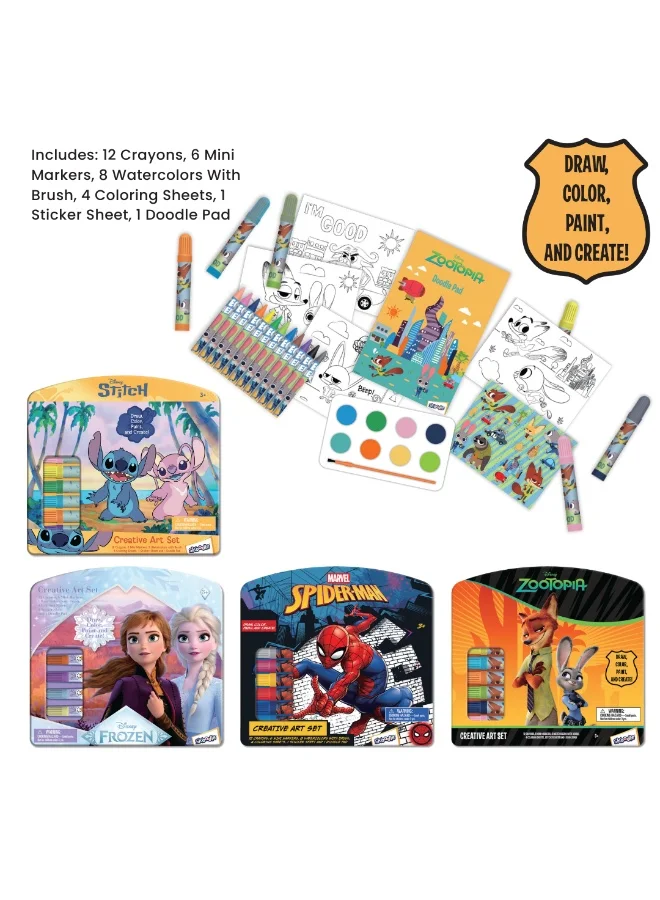 ديزني Stitch 50+ Creative Art Set | Draw, Color, Paint & Create | Coloring Activity Kit | Ideal For Gifting | Age 3+