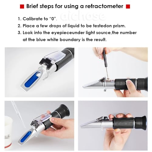 aichose 4-in-1 DEF Antifreeze Coolant Refractometer for Automobile Antifreeze System, Diesel Exhaust Fluid, Battery Acid and Windshield Washer Fluid - Image 5