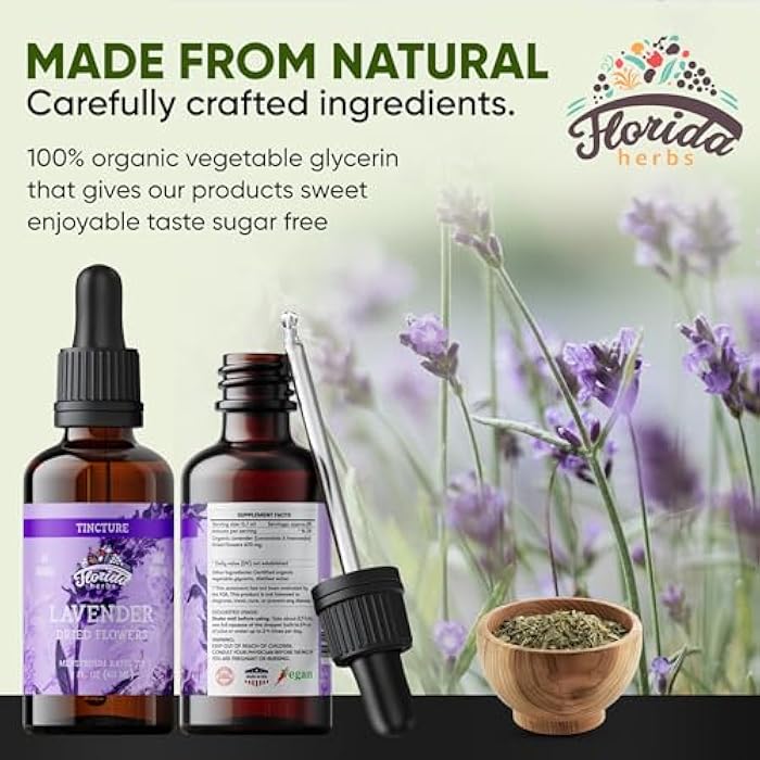 FLORIDA HERBS Lavender Flower Liquid Extract for Calming Nervous System Support, Organic Lavender Extract (Lavandula X Intermedia) Dried Flow 2 Fl Oz - Image 3