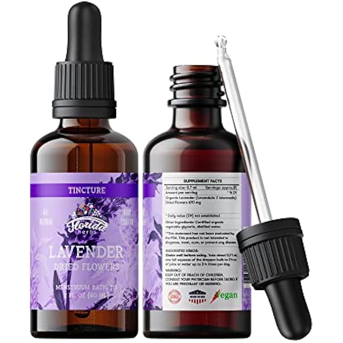 FLORIDA HERBS Lavender Flower Liquid Extract for Calming Nervous System Support, Organic Lavender Extract (Lavandula X Intermedia) Dried Flow 2 Fl Oz - Image 1