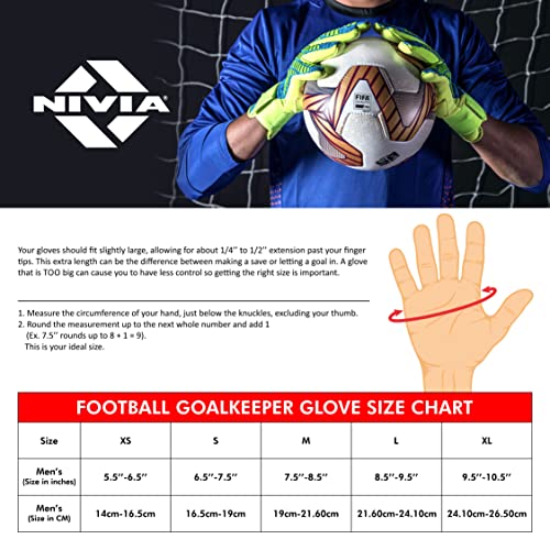 Nivia Shastra Goalkeeper Gloves for Men & Women, Latex Palm, Debossed Palm Lines, Knitted Backhand with Silicon Casting (Black, Blue), Large - Image 5