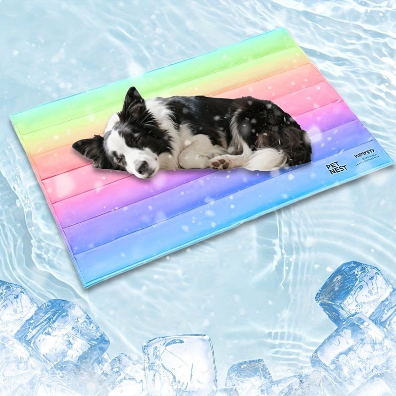 Summer Pet Cooling Pad PVC Gel Ice Pad Keeps Cool Comfortable Washable Non Slip Bottom Suitable For Car Seats And Indoor Use Fits All Dogs And Cats 15.75x19.69 Inch - Image 4