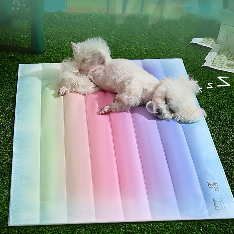 Summer Pet Cooling Pad PVC Gel Ice Pad Keeps Cool Comfortable Washable Non Slip Bottom Suitable For Car Seats And Indoor Use Fits All Dogs And Cats 15.75x19.69 Inch - Image 2
