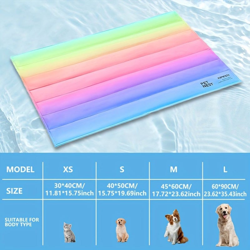 Summer Pet Cooling Pad PVC Gel Ice Pad Keeps Cool Comfortable Washable Non Slip Bottom Suitable For Car Seats And Indoor Use Fits All Dogs And Cats 15.75x19.69 Inch - Image 5