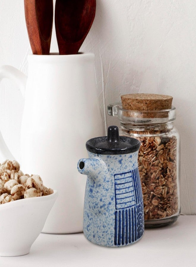 أموسفون موزع زيت سيراميك من أموسفون مع أغطية - موزع صلصة الصويا على الطراز الياباني، وعاء صلصة السوشي للمنزل والمطبخ والمطاعم، 3.93 × 3.34 × 2.75 بوصة - Image 3