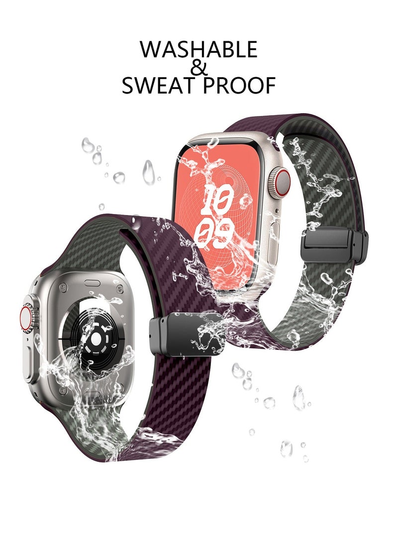 X-level Bands Compatible with Apple Watch 38mm 40mm 41mm Series 9/8/7/SE/6/5/4/3/2/1 IWatch Ultra/Ultra 2/ Silicone Strap With Magnetic folding Buckle, Quick Release Silicone Straps for Women Men - Image 4