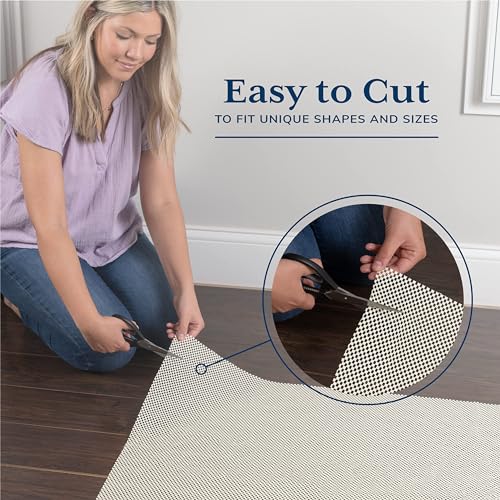 Veken 4 Ft Round Rug Pad Gripper for Hardwood Floors, Circle Non Slip Rug Pads for Area Rugs, Thick Rug Grippers for Tile Floors, Under Carpet Anti Skid Mat, Keep Your Rugs Safe and in Place - Image 3