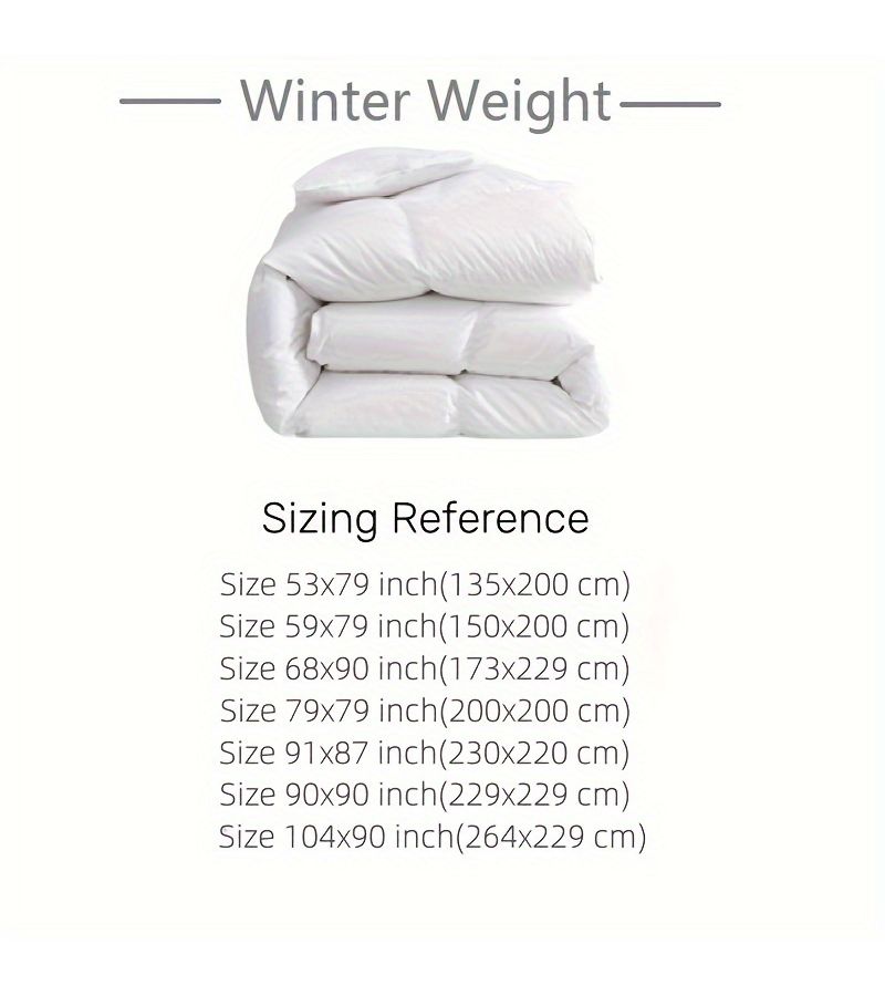 1pc Luxurious Comforter Duvet Insert White 59.06 by 78.74 Inches Heavy Winter Weight 300 Thread Count Super Soft Fabric 85 Percent Fluffy Goose Feather And 15 Percent Down Filling - Image 3