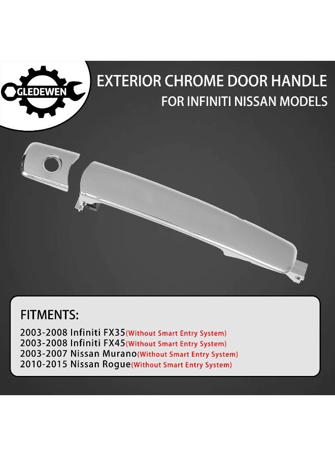 Gledewen Exterior Chrome Door Handle Front Left Driver Side with Keyhole | Without Smart Key - Image 3